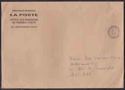 Monaco: Official Cover To Netherlands, 1997, Postage Free, Sent By Postal Service (minor Creases) - Briefe U. Dokumente