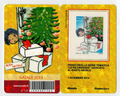 TESSERA  FILATELICA  2014    FRANCOBOLLO  DEDICATO  AL  SANTO  NATALE      BARRE  7263 - Philatelic Cards