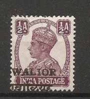 Br India King George VI, 1/2 An, Princely State Gwalior Overprint, Alizah Printing, Mint, Inde - Gwalior