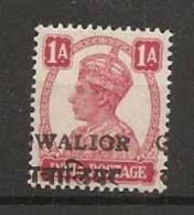 Br India King George VI, 1 An, Princely State Gwalior Overprint, Alizah Printing, Mint, Inde - Gwalior