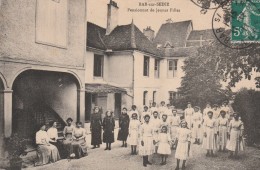 BAR SUR SEINE - LE PENSIONNAT DE JEUNES FILLES - BELLE CARTE TRES TRES ANIMEE - 2 SCANNS -  TOP !!! - Bar-sur-Seine