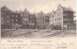 Gruss Aus SOLINGEN Krankenhaus Vom Garten Aus Gesehen Belebt 22.6.1901 Gelaufen - Solingen