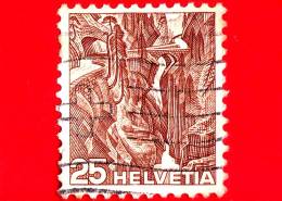 SVIZZERA - Helvetia - Usato - 1936 - Paesaggi - Via Mala - Via-Mala-gorge - 25 - Gebruikt