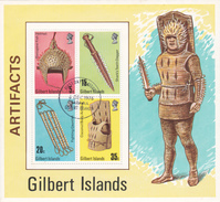 Gilbert Islands 1976 Artifacts Miniature Sheet Used - Gilbert- En Ellice-eilanden (...-1979)