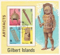 Gilbert Islands 1976 Artifacts Miniature Sheet Used - Gilbert- Und Ellice-Inseln (...-1979)
