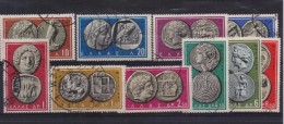 GREECE STAMPS ANCIENT COINS(PART I) -24/3/59-USED-COMPLETE SET - Oblitérés