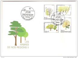 Luxembourg Luxemburg 1996 Yvertn° 1354-1357 (°) Used FDC Flore Arbres Bomen Trees  Cote 9 Euro - FDC