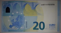 20 EURO S008H6 Draghi Italy Serie SA814 Perfect UNC - 20 Euro