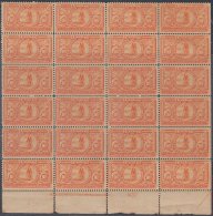 1902-100 CUBA REPUBLICA. (LG-1032) 1902. Ed.175. 10c BICICLETA CICLE SPECIAL DELIVERY PLATE NUMBER BLOCK 24 MNH. - Nuovi
