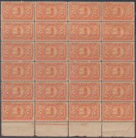 1902-100 CUBA REPUBLICA. (LG-1032) 1902. Ed.175. 10c BICICLETA CICLE SPECIAL DELIVERY PLATE NUMBER BLOCK 24 MNH. - Ongebruikt