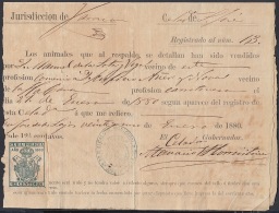 POL-46 CUBA SPAIN ESPAÑA (LG-1061) 1880. 62c. S. JOSE DE LAS LAJAS. LICENCIA DE VENTA DE ANIMALES. REVENUE POLICE. - Segnatasse