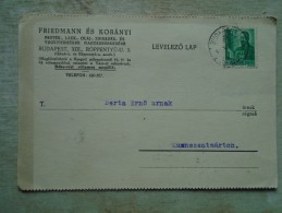 D143735 HUNGARY- Friedmann ésKorányi  1943  Budapest Kunszentmárton - Briefe U. Dokumente