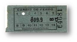 Carris De Ferro - $09,9 - Tramway Ticket - Serie Bd - Lisboa Portugal - Europe