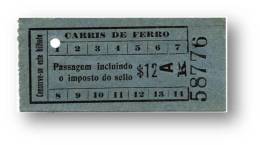 Carris De Ferro - $12 - Tramway Ticket - Serie Ak - Lisboa Portugal - Europa