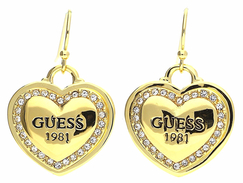 Véritable Guess Bijoux Boucles D'oreilles Métal Doré UBE11462 : NEUF + Pochette - Boucles D'oreilles