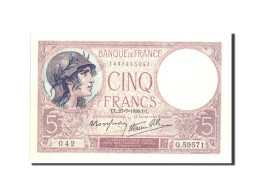 Billet, France, 5 Francs, 5 F 1917-1940 ''Violet'', 1939, 1939-07-27, SPL - 5 F 1917-1940 ''Violet''