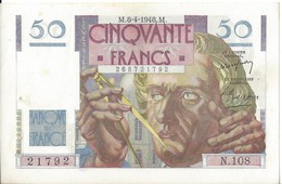 FRANCE - 50 Francs Le Verrier 8-4-1948 M - 50 F 1946-1951 ''Le Verrier''