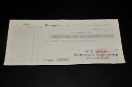 105- Oude Rekening Van A.Vos Kolfstraat 6 Groningen - Niederlande