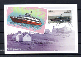 SAINT PIERRE ET MIQUELON 2006 CARTE MAXIMUM TIMBRE N°877/80 BATEAUX - VEDETTES RAPIDES - Cartes-maximum