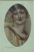 Femme Aec Voilette - Signé Mauzan - C P A Italienne Rèf. 297 - 2 - Mauzan, L.A.