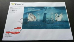 Austria Swarovski Crystal Worlds 2004 Swan Bird (miniature Sheet FDC) *unusual *rare - Cartas & Documentos
