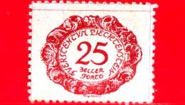 LIECHTENSTEIN - Usato - 1920 - Numeri - POSTAGE DUE STAMPS - 25 - Dienstzegels