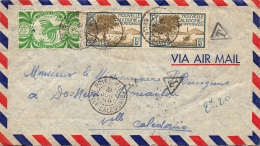 LETTRE DE POINDIMIE NOUVELLE CALEDONIE   ADRESSEE A HOUAILOU ET TAXEE  FRANCE COLONIES COVER - Storia Postale