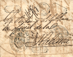 CUBA. 1863. Carta Certificada De San Cristóbal A La Habana. Tres Marcas CERTF. (P.E. 4). Fechador San... - Cuba (1874-1898)