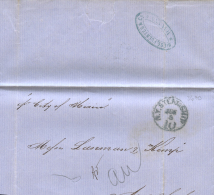 CUBA. 1871. Carta De Matanzas A New York. Matasello N.Y. Steamship/10 En Azul. Al Dorso Marca Del Encaminador... - Kuba (1874-1898)
