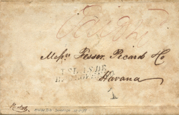 CUBA. 1839. Carta De Kingston (Jamaica) A La Habana, El Año 1839. Marca "ISLAS DE BARLOVENTO" En Negro (P.E.... - Cuba (1874-1898)