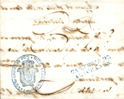 CUBA. 1850. Carta De Alacranes A Matanzas. Marca Cartería De/Alacranes (P.E. 3). Rarísima. - Cuba (1874-1898)