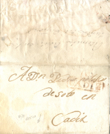 D.P. 26. 1826. Ramela. Carta De San Lúcar De Barrameda A Cádiz. Al Dorso Manuscrito "Ramela Asiste En... - ...-1850 Prephilately
