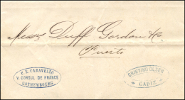 D.P. 26. 1878. Carta De Goteborg (Suecia) A Puerto De Santa María. Encaminada Por Cristino Olsen (marca... - ...-1850 Prephilately