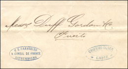 D.P. 26. 1878. Carta De Goteborg (Suecia) A Puerto De Santa María. Encaminada Por Cristino Olsen (marca... - ...-1850 Vorphilatelie