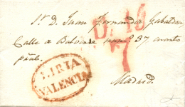 D.P. 19. Liria. 1840. Carta De Ademuz A Madrid. Marca "LIRIA/VALENCIA" En óvalo (P.E. 6). Muy Bonita. - ...-1850 Préphilatélie