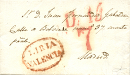 D.P. 19. Liria. 1840. Carta De Ademuz A Madrid. Marca "LIRIA/VALENCIA" En óvalo (P.E. 6). Muy Bonita. - ...-1850 Vorphilatelie