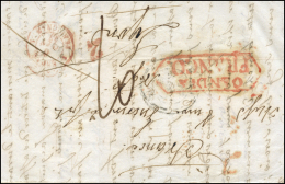 D.P. 19. 1843. Carta De Gandía A Francia. Marca "GANDÍA/FRANCO" (P.E. 8). Extraordinariamente Rara.... - ...-1850 Préphilatélie