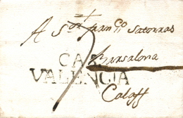 D.P. 19. Castellón. 1792. Carta De Cabanes A Calaf. Marca "CAS/VALENCIA" En Negro (P.E. 2).... - ...-1850 Prephilately