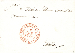 D.P. 14. 1847. Segovia. Carta De Las Navillas A Ávila. Fechador Baeza (P.E. 11). Pieza De Lujo. - ...-1850 Préphilatélie