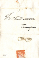 D.P. 5. 1806. Carta A De Barcelona A Tarragona. Marca De Llegada En Tarragona "Cda. Cro" Al Dorso (P.E. 24). Lujo. - ...-1850 Voorfilatelie