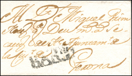 D.P. 5. 1747. Carta De Barcelona A Girona. Marca P.E. 22. Rarísima. - ...-1850 Préphilatélie