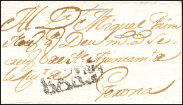 D.P. 5. 1747. Carta De Barcelona A Girona. Marca P.E. 22. Rarísima. - ...-1850 Prephilately