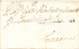 D.P. 5. Barcelona. 1728. Carta A Girona. Marca Lineal "Barcelona" (P.E. 11). Extraordinariamente Rara. - ...-1850 Prephilately