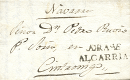D.P. 2. 1843. Carta De Jadraque A Cintruénigo. Marca "JADRAQUE/ALCARRIA" (P.E. 2) En Negro. - ...-1850 Préphilatélie