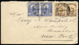 PERU. Ø 104(2) Y 106(2) En Carta Circulada De Lima A New York, El 18/3/1895. Al Dorso Llegada. - Peru