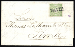 PERU. Ø 13 En Carta Completa Circulada A Lima El 29/8/1869. Marca Lineal "PAITA". Al Dorso Llegada.... - Pérou