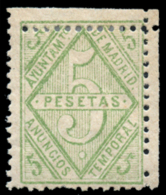 MADRID. Temporal/Anuncios. 1 (4), 1 Y 5 Ptas. Peso= 15 Gramos. - Revenue Stamps