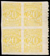 MADRID. Diarios/Anuncios. 15 (4), 20(4) Y 20 Cts. (4). Peso= 15 Gramos. - Revenue Stamps