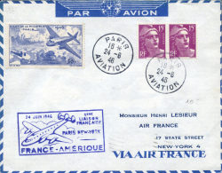 Lote De 6 Sobres Franceses Con Marcas Primer Vuelo, Años 50. Peso= 50 Gramos. - Other & Unclassified