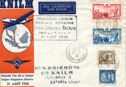 INDOCHINA. Carta Circulada Primer Vuelo Saigón - Singapore - Batavia. Año 1938. Cat. Muller 135.... - Other & Unclassified